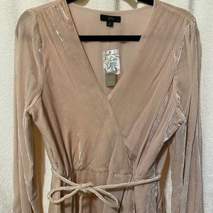 J Crew Velvet Faux wrap Top